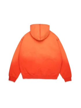 Peace Wreath Knockout Fermuarlı Kapüşonlu Sweatshirt Turuncu