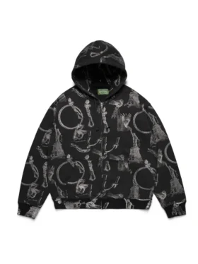 Plates Fermuarlı Kapüşonlu Sweatshirt