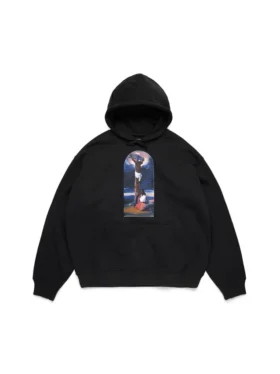 Sezonluk İncil Temalı Kapüşonlu Sweatshirt Siyah