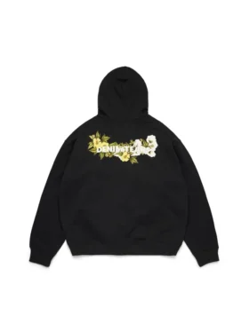Sezonluk İncil Temalı Kapüşonlu Sweatshirt Siyah